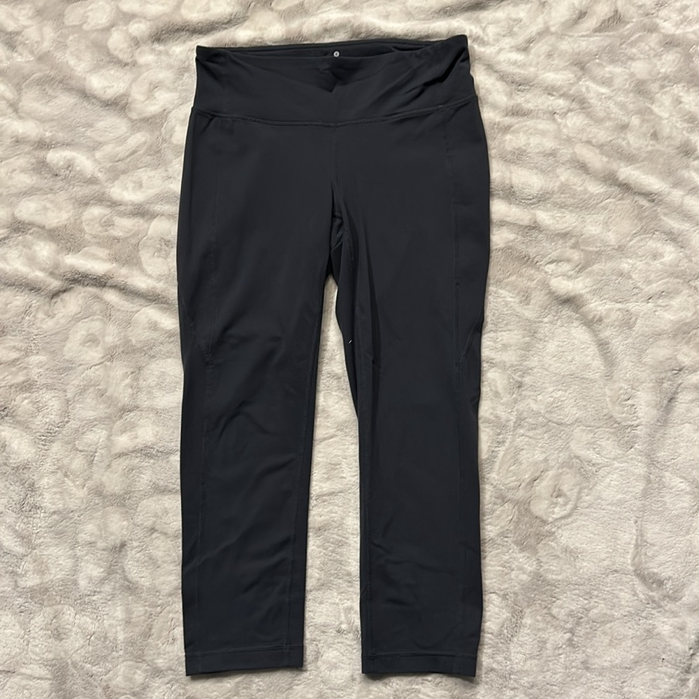Athleta Revelation Crop Mid Rise Charcoal Gray Leggings Tights Size Medium Tall
